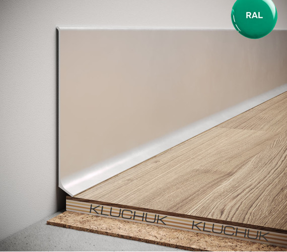 Aluminum baseboard 100x12x2700 mm RAL color ALU-N10012R