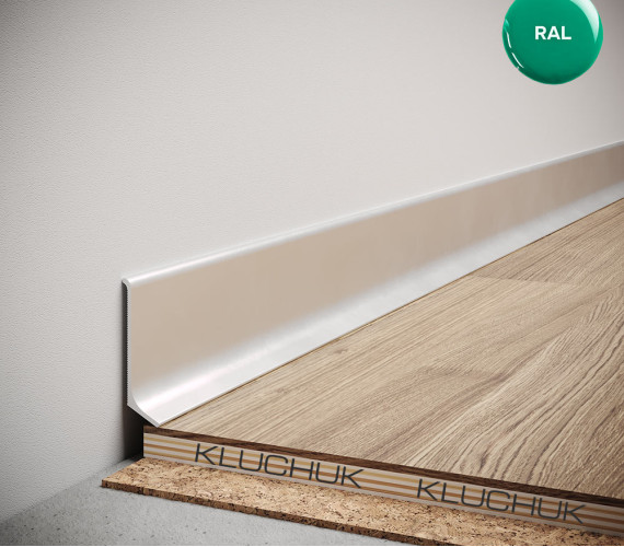 Aluminum baseboard 40x12x2700 mm RAL color ALU-N4012R
