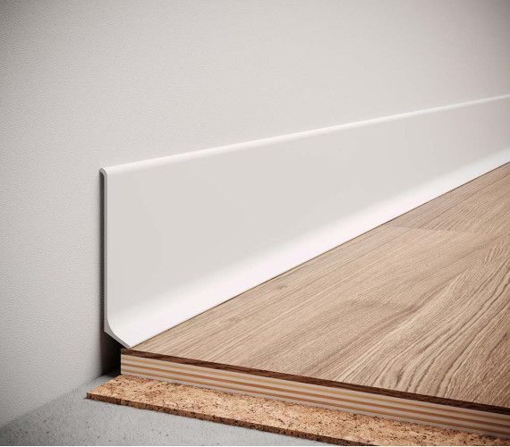 Aluminum baseboard 60x12x2700 mm White color ALU-N6012R9003