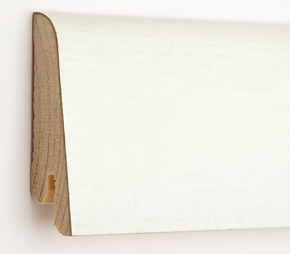 Skirting board Wooden veneered Oak White 60x18x2400 mm. KLE60-12