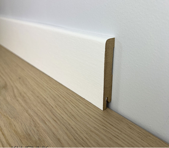 Плинтус МДФ шпонированный Дуб Белый 80х12х2000 мм. MDF-D8001