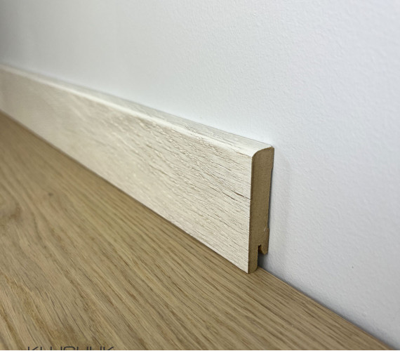 Плінтус МДФ шпонований Дуб крижаний 80х12х2000 мм. MDF-D8003