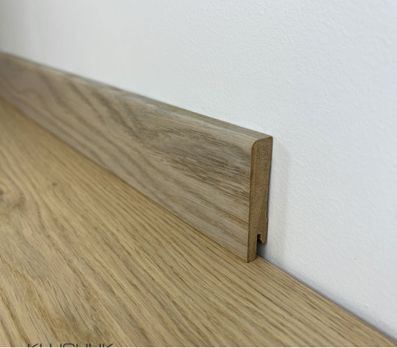 Veneered MDF Skirting Board Silver Oak 80×12×2000 mm