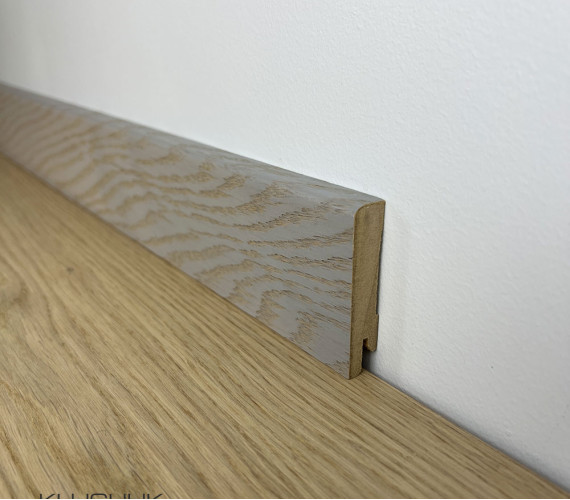 Veneered MDF Skirting Board Gray Oak 80×12×2000 mm