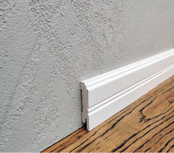 Плинтус МДФ RAL 9003 Белый 60х12х2000 мм. MDF-LF02