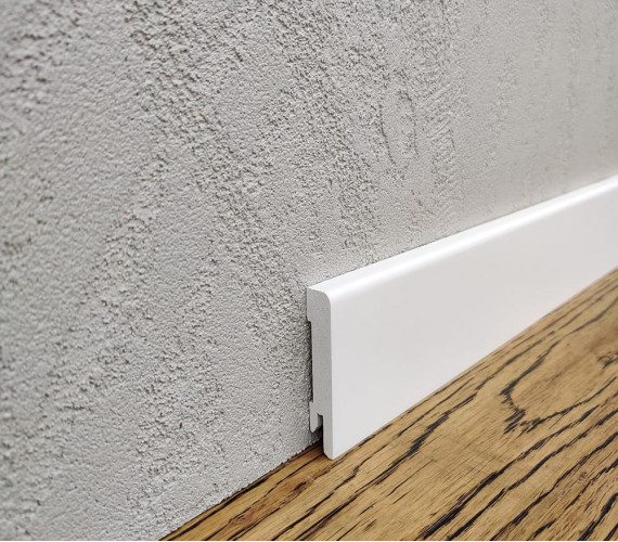 Плінтус MDF RAL 9003 Білий 60х12х2000 мм. MDF-М60 