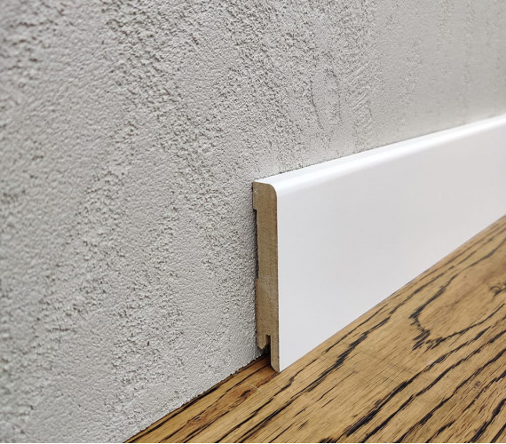 Skirting board MDF RAL 9003 White 80x12x2000 mm. MDF-M80