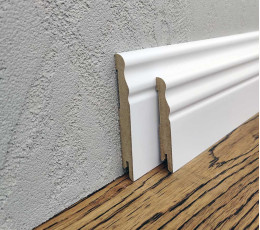 Skirting Board MDF Wave White 80x12x2000 mm RAL 9003 MDF-V80