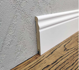 Skirting Board MDF Wave White 100x12x2000 mm RAL 9003 MDF-V100