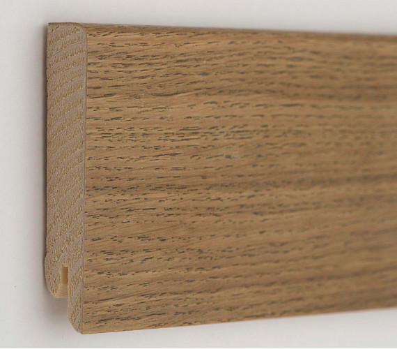 Wooden veneered Skirting board Oak Mokka KLM80-09