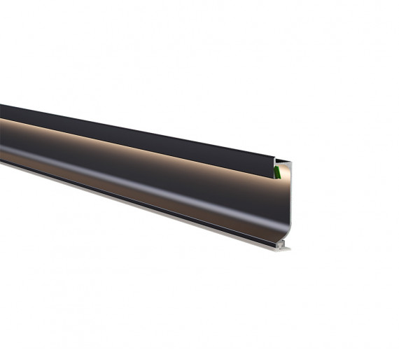 Скрытый алюминиевый плинтус (с подсветкой LED) 60х15х2700 мм ALU-SL60R9005