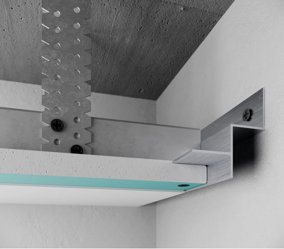 Aluminium Profiles 20 mm ALU-P20 (without coating) Shadow Gap for Plasterboard 
