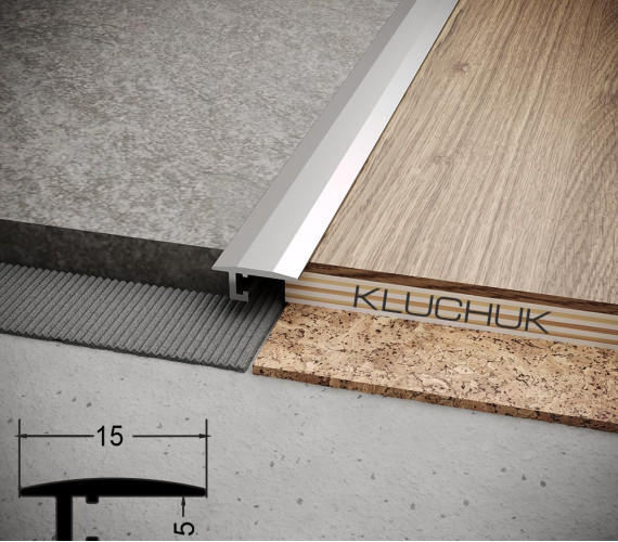 Aluminum Micro Threshold 6,5х15х2700 mm silver anodized ALU-P001A 